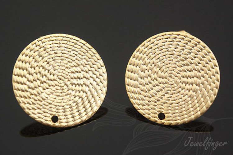 B647-Matt Gold Plated (1pairs)-15mm Disc Post Earrings-Surgical Steel, [PRODUCT_SEARCH_KEYWORD], JEWELFINGER-INBEAD, [CURRENT_CATE_NAME]