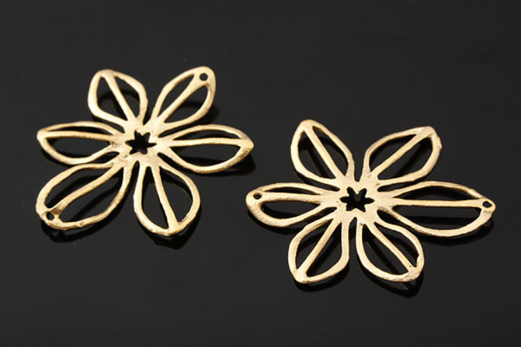 H539-Matt Gold Plated-(2pcs)-Flower Pendant-S, [PRODUCT_SEARCH_KEYWORD], JEWELFINGER-INBEAD, [CURRENT_CATE_NAME]