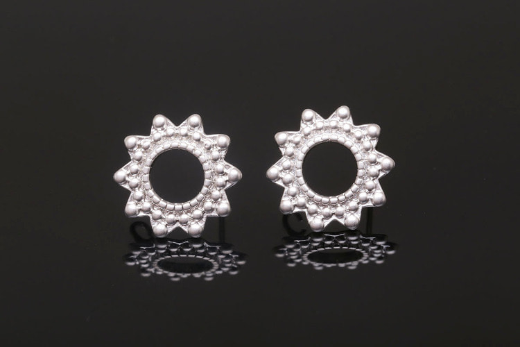 [W] S1195-Matt Rhodium Plated-(10pairs)-12mm Dainty Sun Earrings-Tiny Sun Earrings-Silver Post, [PRODUCT_SEARCH_KEYWORD], JEWELFINGER-INBEAD, [CURRENT_CATE_NAME]