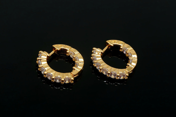 [W] CH4019-Gold Plated (10pairs)-16mm Special CZ Round Lever Back Earrings-Nickel Free, [PRODUCT_SEARCH_KEYWORD], JEWELFINGER-INBEAD, [CURRENT_CATE_NAME]