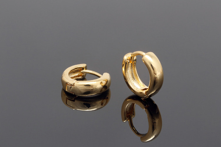 [W] CH6047-Gold Plated (10pairs)-12mm Bold Round Lever Back Earrings-4mm Thickness Round Hoop Earrings-Nickel Free, [PRODUCT_SEARCH_KEYWORD], JEWELFINGER-INBEAD, [CURRENT_CATE_NAME]