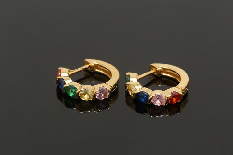 [W] CH7005-Gold Plated-(10pairs)-14mm Multi Cubic Lever Back Earrings-Nickel Free, [PRODUCT_SEARCH_KEYWORD], JEWELFINGER-INBEAD, [CURRENT_CATE_NAME]