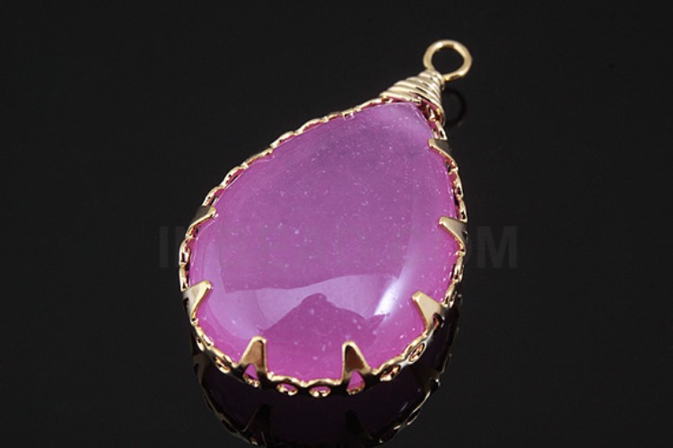 [W] G507-Gold Plated-(10pcs)-Purple Jade-Gemstone Drop Pendant-Wholesale Gemstone, [PRODUCT_SEARCH_KEYWORD], JEWELFINGER-INBEAD, [CURRENT_CATE_NAME]
