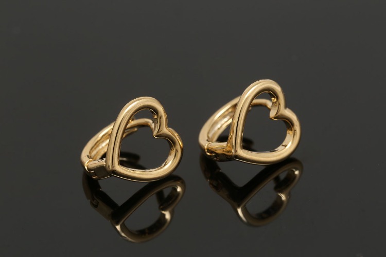 [W] E309-Gold Plated (10pairs)-9mm Heart Lever Back Earrings-Earring Component-Nickel Free, [PRODUCT_SEARCH_KEYWORD], JEWELFINGER-INBEAD, [CURRENT_CATE_NAME]