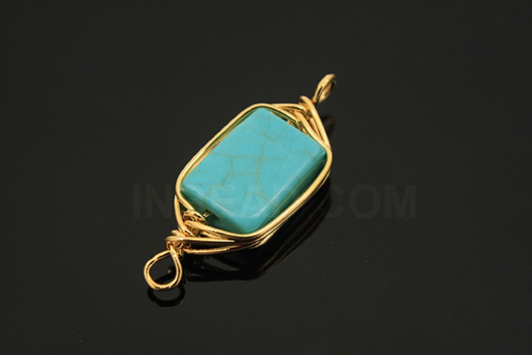 [W] G552-Gold Plated-(20pcs)-Turquoise Connecter-Gemstone Pendant-Wholesale Gemstone, [PRODUCT_SEARCH_KEYWORD], JEWELFINGER-INBEAD, [CURRENT_CATE_NAME]