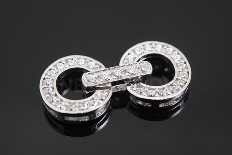 [W] K170-Rhodium Plated-(5pcs)-CZ Clasps-Wholesale Silver Clasps, [PRODUCT_SEARCH_KEYWORD], JEWELFINGER-INBEAD, [CURRENT_CATE_NAME]