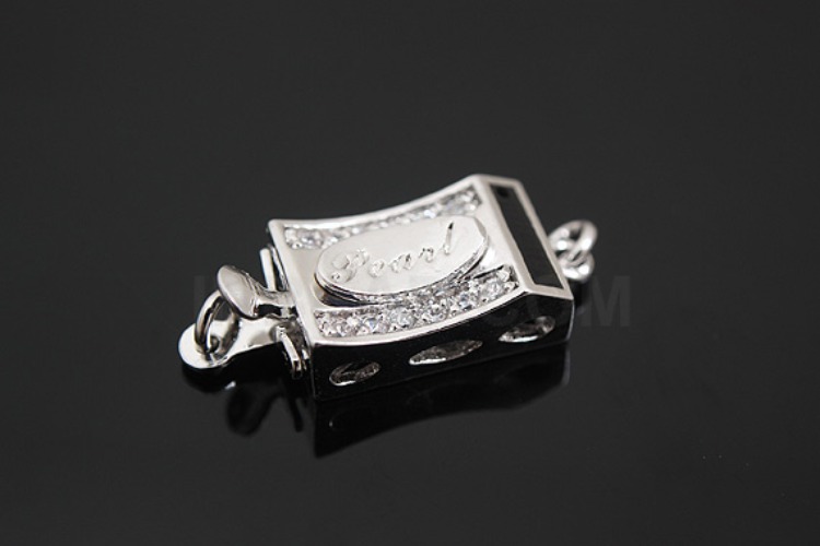 [W] K704-Rhodium Plated-(5pcs)-CZ Clasps-Wholesale Silver Clasps, [PRODUCT_SEARCH_KEYWORD], JEWELFINGER-INBEAD, [CURRENT_CATE_NAME]