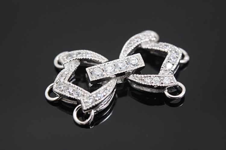 [W] K525-Rhodium Plated-(6pcs)-CZ Clasps-Wholesale Silver Clasps, [PRODUCT_SEARCH_KEYWORD], JEWELFINGER-INBEAD, [CURRENT_CATE_NAME]