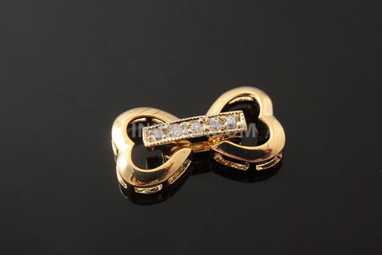 [W] K706-Gold Plated-(10pcs)-CZ Heart Clasps-Wholesale Silver Clasps, [PRODUCT_SEARCH_KEYWORD], JEWELFINGER-INBEAD, [CURRENT_CATE_NAME]