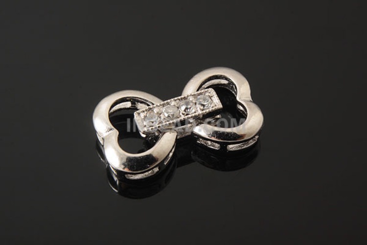 [W] K703-Rhodium Plated-(10pcs)-CZ Heart Clasps-Wholesale Silver Clasps, [PRODUCT_SEARCH_KEYWORD], JEWELFINGER-INBEAD, [CURRENT_CATE_NAME]