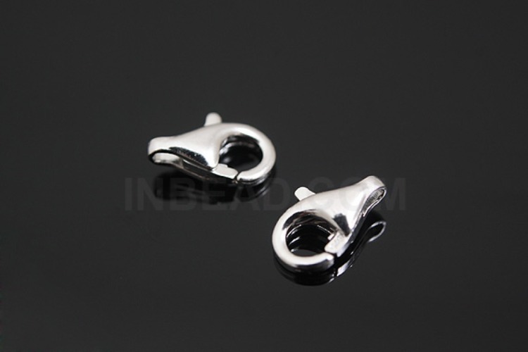 [W] K174-Rhodium Plated-(40pcs)-Lobster Clasps-Clasp Pendant-Basic Component-Wholesale Silver Clasps, [PRODUCT_SEARCH_KEYWORD], JEWELFINGER-INBEAD, [CURRENT_CATE_NAME]