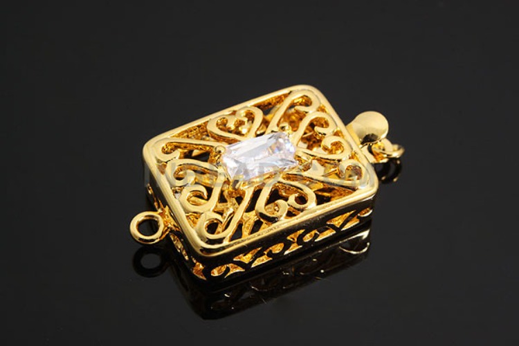 [W] K412-Gold Plated-(5pcs)-CZ Clasps-Wholesale Silver Clasps, [PRODUCT_SEARCH_KEYWORD], JEWELFINGER-INBEAD, [CURRENT_CATE_NAME]