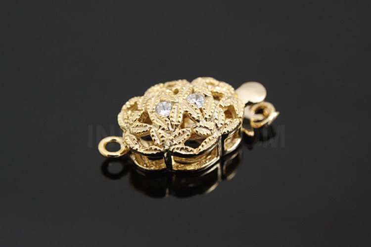 [W] K464-Gold Plated-(10pcs)-CZ Clasps-Wholesale Silver Clasps, [PRODUCT_SEARCH_KEYWORD], JEWELFINGER-INBEAD, [CURRENT_CATE_NAME]