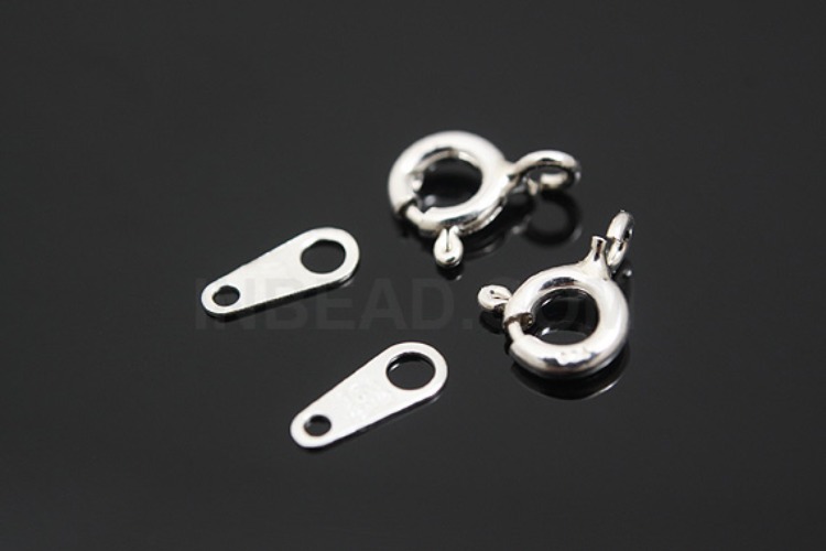 [W] K046-Non Plated-(40set)-Spring Ring Clasp With Taps-Lock Finding-Wholesale Silver Clasps, [PRODUCT_SEARCH_KEYWORD], JEWELFINGER-INBEAD, [CURRENT_CATE_NAME]