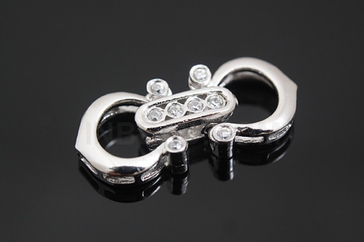 [W] K1057-Rhodium Plated-(6pcs)-CZ Clasps-Wholesale Silver Clasps, [PRODUCT_SEARCH_KEYWORD], JEWELFINGER-INBEAD, [CURRENT_CATE_NAME]