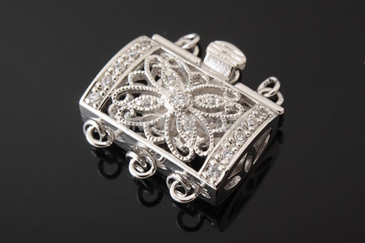 [W] K388-Rhodium Plated-(5pcs)-CZ Clasps-Wholesale Silver Clasps, [PRODUCT_SEARCH_KEYWORD], JEWELFINGER-INBEAD, [CURRENT_CATE_NAME]