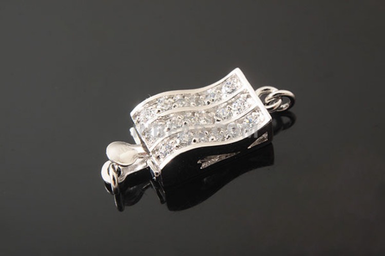 [W] K484-Rhodium Plated-(5pcs)-CZ Clasps-Wholesale Silver Clasps, [PRODUCT_SEARCH_KEYWORD], JEWELFINGER-INBEAD, [CURRENT_CATE_NAME]