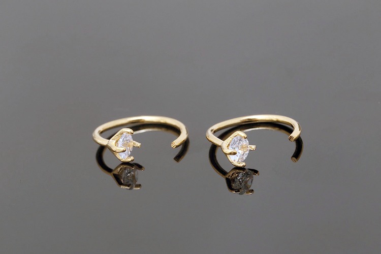 CH6097-Gold Plated (1pairs)-11mm Cubic Hook-Tiny Cubic Simple Earrings-Nickel Free, [PRODUCT_SEARCH_KEYWORD], JEWELFINGER-INBEAD, [CURRENT_CATE_NAME]