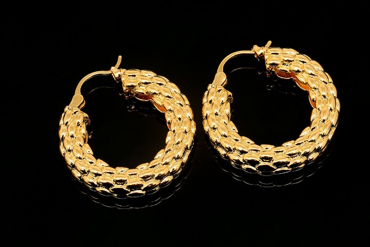 [W] CH6068-Gold Plated (10pairs)-30mm Round Lever Back Earrings -Daily Earrings-Nickel free, [PRODUCT_SEARCH_KEYWORD], JEWELFINGER-INBEAD, [CURRENT_CATE_NAME]