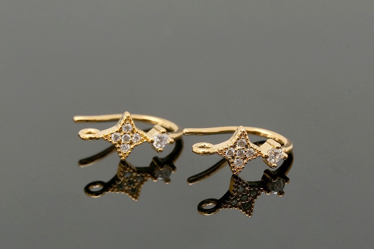 [W] CH6095-Gold Plated (10pairs)-14*6mm CZ Earrings-Wedding Bridal Earrings-Nickel Free, [PRODUCT_SEARCH_KEYWORD], JEWELFINGER-INBEAD, [CURRENT_CATE_NAME]