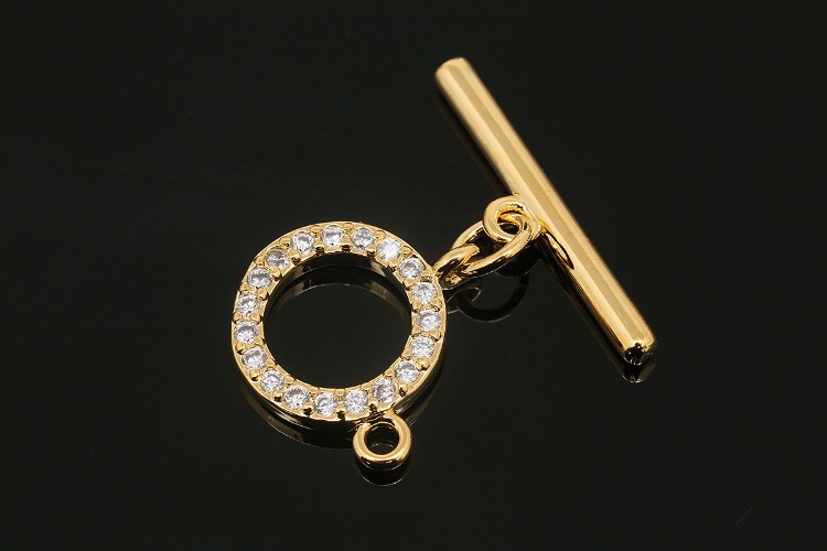TG014-Gold Plated (1piece)-12mm CZ Toggle Bar Clasp-Clasp Pendant-Basic Component, [PRODUCT_SEARCH_KEYWORD], JEWELFINGER-INBEAD, [CURRENT_CATE_NAME]