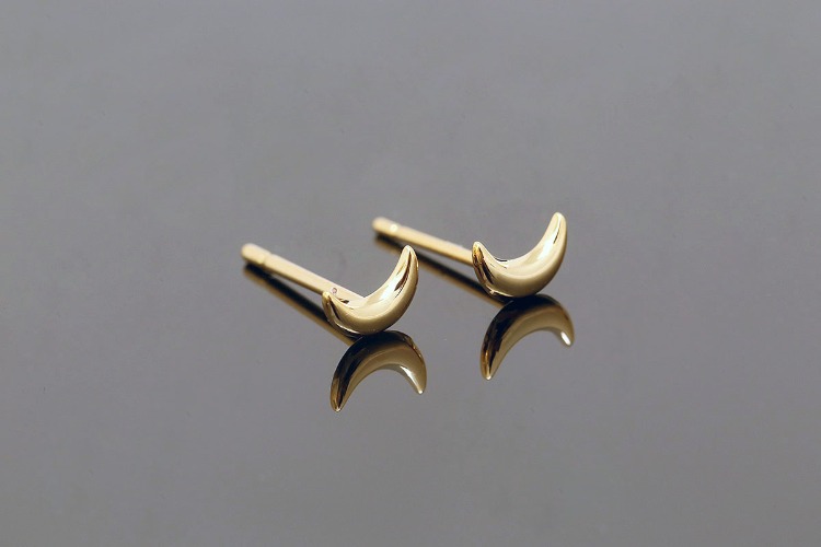 CH6082-Gold Plated-(1pairs)-6*4mm Tiny Moon Earrings-Nickel Free, [PRODUCT_SEARCH_KEYWORD], JEWELFINGER-INBEAD, [CURRENT_CATE_NAME]
