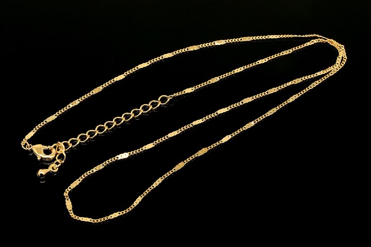 R078-Gold Plated (1piece)-135ET-1 Chain-42cm+Extender 5cm Finished Chain-Ready Made Necklace, [PRODUCT_SEARCH_KEYWORD], JEWELFINGER-INBEAD, [CURRENT_CATE_NAME]