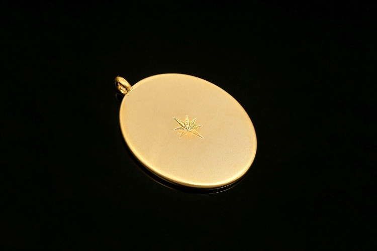 M383-Matt Gold Plated-(1piece)-19*13.5mm Star Pattern Oval Charms-Sun Pendant-Necklace Earrings Making Supply-Wholesale Charms, [PRODUCT_SEARCH_KEYWORD], JEWELFINGER-INBEAD, [CURRENT_CATE_NAME]