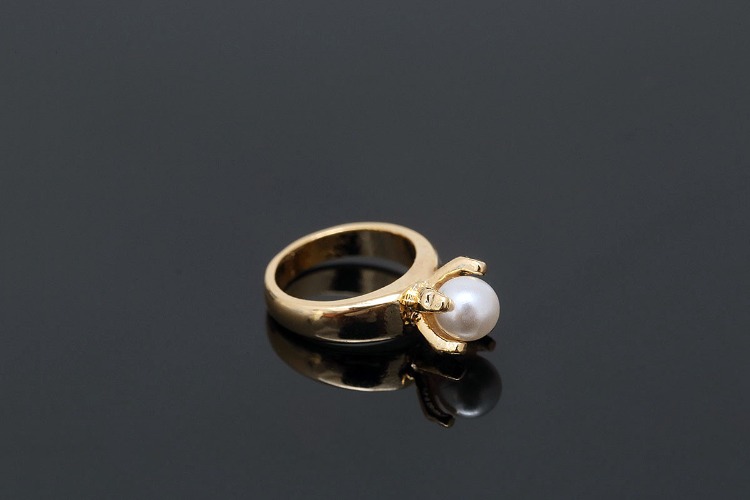 E588-Gold Plated-(1piece)-13.5*9mm Pearl Ring Charms-Tiny Ring  Pendant-Wholesale Charms, [PRODUCT_SEARCH_KEYWORD], JEWELFINGER-INBEAD, [CURRENT_CATE_NAME]