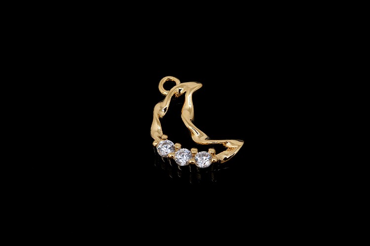 [W] E799-Gold Plated-(20pcs)-12*8mm CZ Moon Charms-Tiny Crescent Moon Pendant-Jewelry Making Supply-Wholesale Charms, [PRODUCT_SEARCH_KEYWORD], JEWELFINGER-INBEAD, [CURRENT_CATE_NAME]