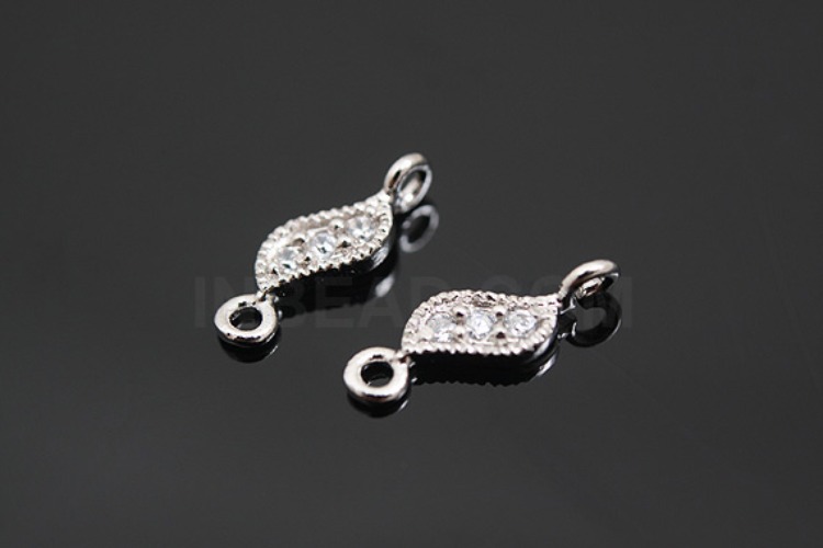 K754-Rhodium Plated-(1piece)-CZ Wave Silver Connects-Wholesale Silver Connects, [PRODUCT_SEARCH_KEYWORD], JEWELFINGER-INBEAD, [CURRENT_CATE_NAME]