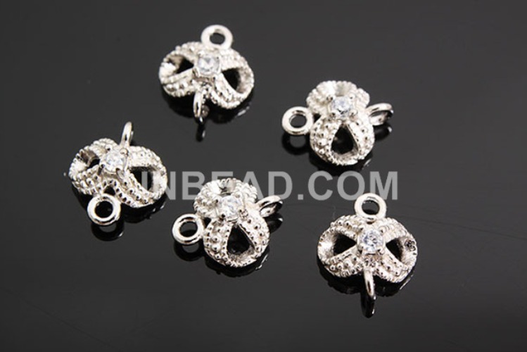 K497-Rhodium Plated-(1piece)-CZ Silver-Wholesale Silver Connects, [PRODUCT_SEARCH_KEYWORD], JEWELFINGER-INBEAD, [CURRENT_CATE_NAME]