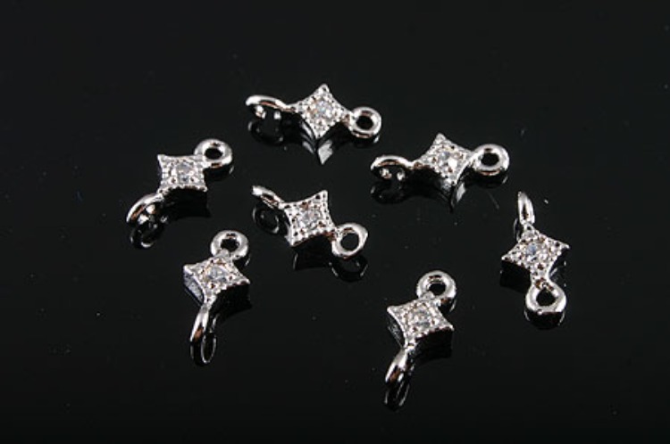 [W] K830-Rhodium Plated-(20pcs)-CZ Silver Connects-Wholesale Silver Connects, [PRODUCT_SEARCH_KEYWORD], JEWELFINGER-INBEAD, [CURRENT_CATE_NAME]