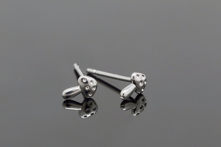 CH6110-Ternary Alloy Plated-(1pairs)-6*4mm Tiny Mushroom Earrings-Nickel Free, [PRODUCT_SEARCH_KEYWORD], JEWELFINGER-INBEAD, [CURRENT_CATE_NAME]