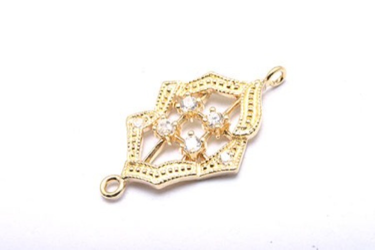 K655-Gold Plated-(1piece)-CZ Silver Connects-Wholesale Silver Connects, [PRODUCT_SEARCH_KEYWORD], JEWELFINGER-INBEAD, [CURRENT_CATE_NAME]