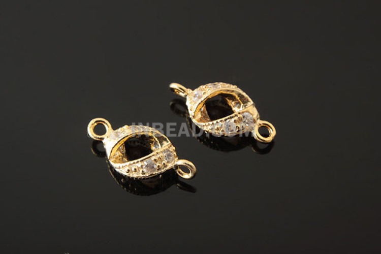 [W] K619-Gold Plated-(20pcs)-5.4*11mm CZ Silver Connects-Wholesale Silver Connects, [PRODUCT_SEARCH_KEYWORD], JEWELFINGER-INBEAD, [CURRENT_CATE_NAME]