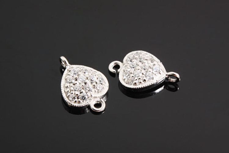[W] K745-Rhodium Plated-(10pcs)-CZ Heart Silver-Wholesale Silver Connects, [PRODUCT_SEARCH_KEYWORD], JEWELFINGER-INBEAD, [CURRENT_CATE_NAME]