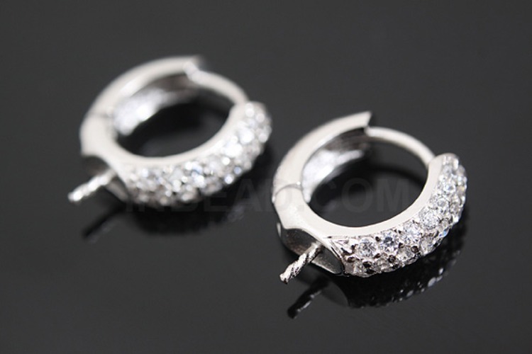 K938-Rhodium Plated-(1pairs)-CZ Earring Component-Wholesale Silver Earrings, [PRODUCT_SEARCH_KEYWORD], JEWELFINGER-INBEAD, [CURRENT_CATE_NAME]