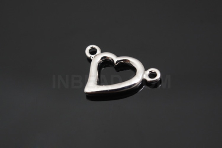 [W] K782-Rhodium Plated-(10pcs)-Silver Heart-Wholesale Silver Connects, [PRODUCT_SEARCH_KEYWORD], JEWELFINGER-INBEAD, [CURRENT_CATE_NAME]