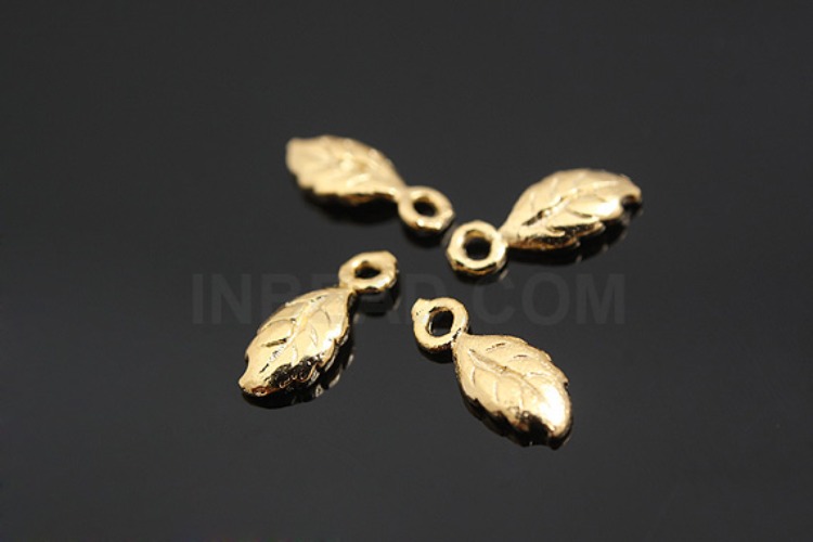 K227-Gold Plated-(4pcs)-Silver Leaf-Wholesale Silver Charms, [PRODUCT_SEARCH_KEYWORD], JEWELFINGER-INBEAD, [CURRENT_CATE_NAME]