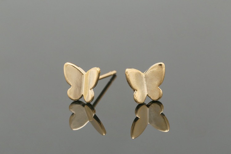 CH6108-Gold Plated-(1pairs)-8mm Tiny Butterfly Earrings-Butterfly Post Earrings-Nickel Free, [PRODUCT_SEARCH_KEYWORD], JEWELFINGER-INBEAD, [CURRENT_CATE_NAME]