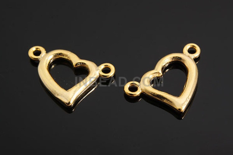 K285-Gold Plated-(1piece)-Silver Heart-Wholesale Silver Connects, [PRODUCT_SEARCH_KEYWORD], JEWELFINGER-INBEAD, [CURRENT_CATE_NAME]