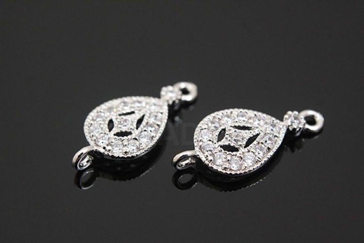 [W] K524-Rhodium Plated-(10pcs)-CZ Silver-Wholesale Silver Connects, [PRODUCT_SEARCH_KEYWORD], JEWELFINGER-INBEAD, [CURRENT_CATE_NAME]