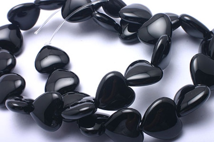 [W] G380-Onyx-(1Strand)-15mm Heart Onyx-Wholesale Jade, [PRODUCT_SEARCH_KEYWORD], JEWELFINGER-INBEAD, [CURRENT_CATE_NAME]