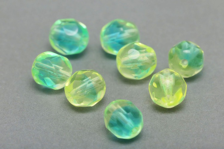 [W] C349-Czech Glass-(200pcs)-6mm Czech Fire Polished Round Faceted Glass,Blue Yellow Green Beads,Jewelry Making Beads, [PRODUCT_SEARCH_KEYWORD], JEWELFINGER-INBEAD, [CURRENT_CATE_NAME]