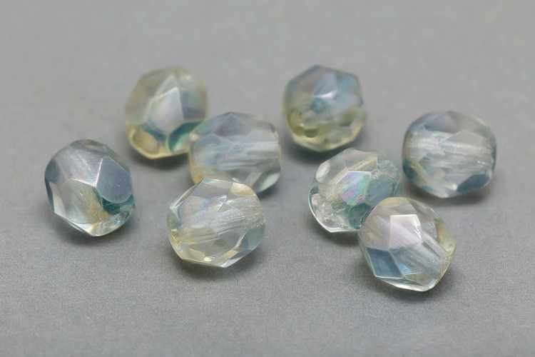 [W] C352-Czech Glass-(200pcs)-6mm Czech Fire Polished Round Faceted Glass,Smokey &amp; Blue Mixed Color Beads,Jewelry Making Beads, [PRODUCT_SEARCH_KEYWORD], JEWELFINGER-INBEAD, [CURRENT_CATE_NAME]