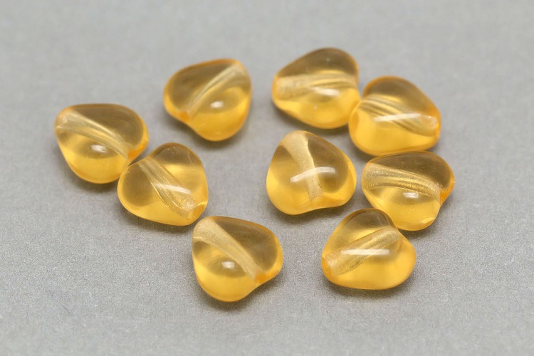 [W] C555-Czech Glass-(200pcs)-6mm Czech Glass Heart Beads,Topaz Color Heart Czech Beads,Jewelry Making Beads, [PRODUCT_SEARCH_KEYWORD], JEWELFINGER-INBEAD, [CURRENT_CATE_NAME]