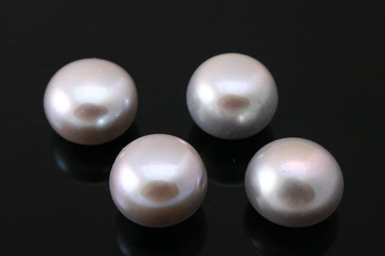 E448-Half-drilled-Freshwater Pearl-(1piece)-10mm Half Drilled Freshwater Pearl-Natural Pearls-Pearl Cabochons-Button Pearl-Silver Gray-Wholesale Pearl, [PRODUCT_SEARCH_KEYWORD], JEWELFINGER-INBEAD, [CURRENT_CATE_NAME]