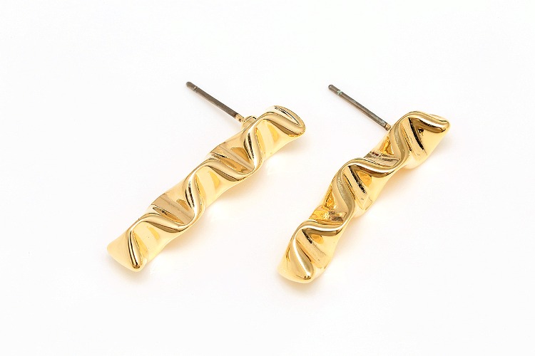 S120-Gold Plated-(1pairs)-29*7mm Unique Bar Earrings-Jewelry Findings,Jewelry Making Supply-Nickel Free Post, [PRODUCT_SEARCH_KEYWORD], JEWELFINGER-INBEAD, [CURRENT_CATE_NAME]