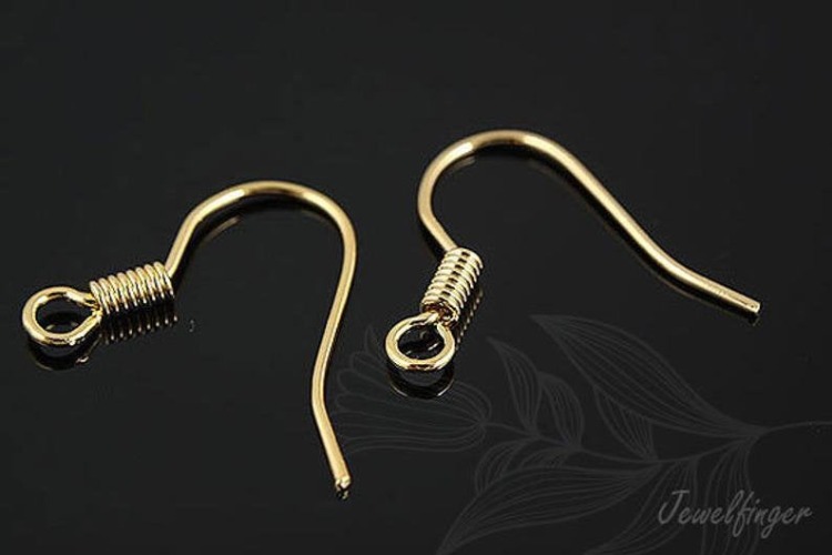 B099-Gold Plated (10pairs)-Earwires-Fish Hook Ear Wire-French wire hook-Nickel free, [PRODUCT_SEARCH_KEYWORD], JEWELFINGER-INBEAD, [CURRENT_CATE_NAME]